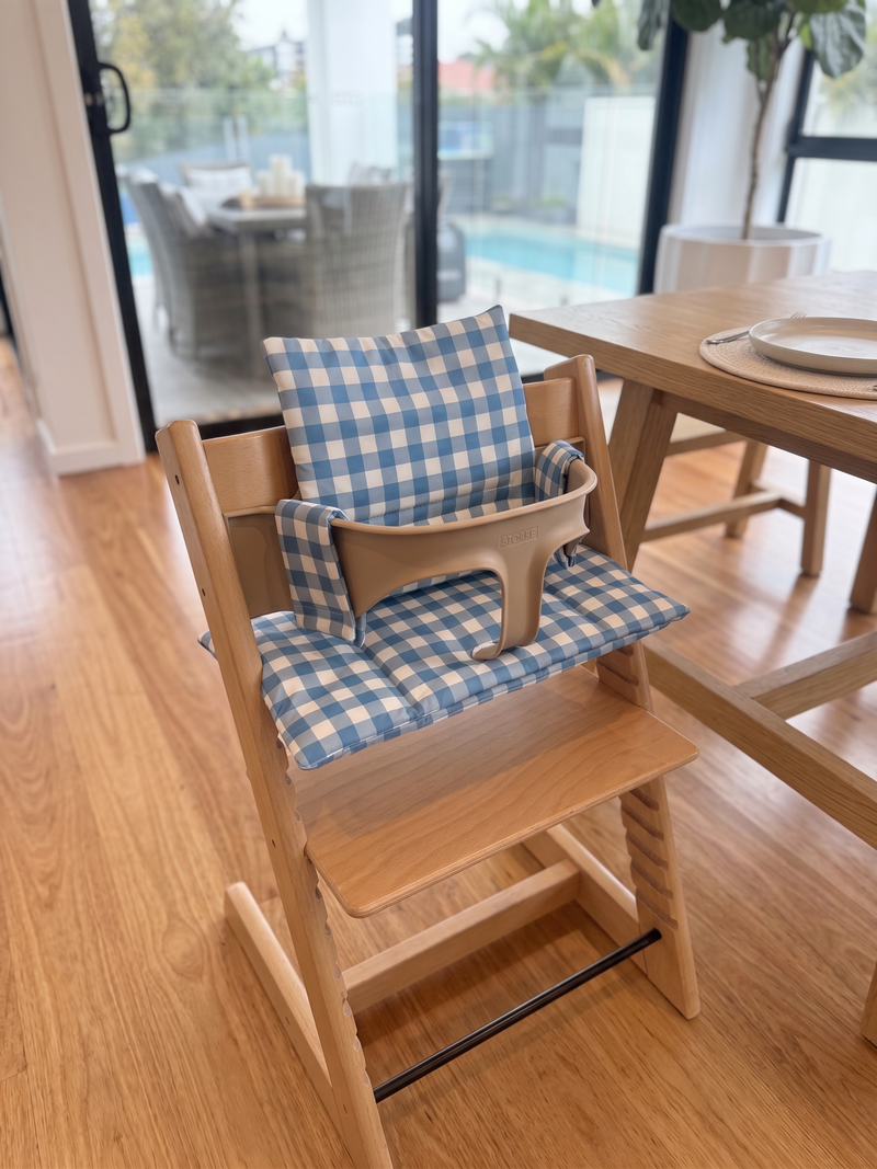 Blue Gingham Tripp Trapp Cushion