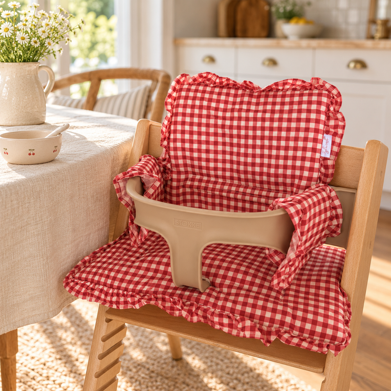 Cherry Gingham Tripp Trapp Cushion