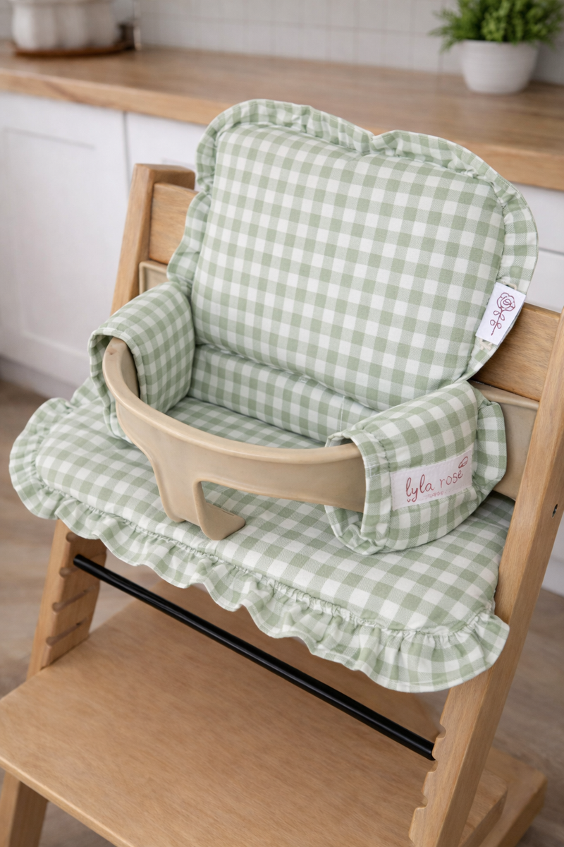 Sage Gingham Tripp Trapp Cushion