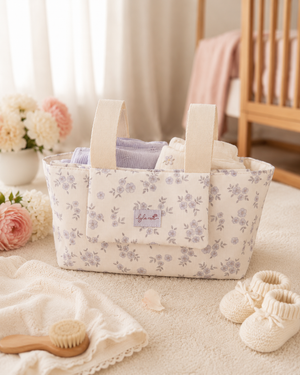 Lilac Floral Pram Caddy