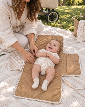 Oat Gingham Change Pad