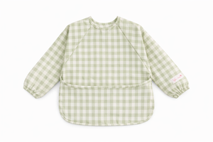 🌿 Feeding Smock — Sage Gingham