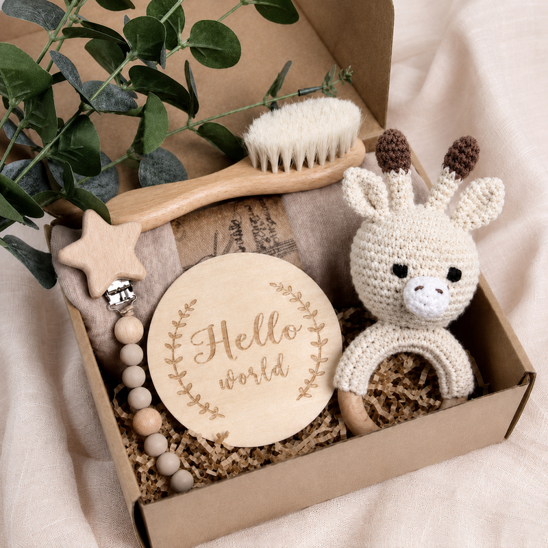 White Giraffe Newborn Gift Box