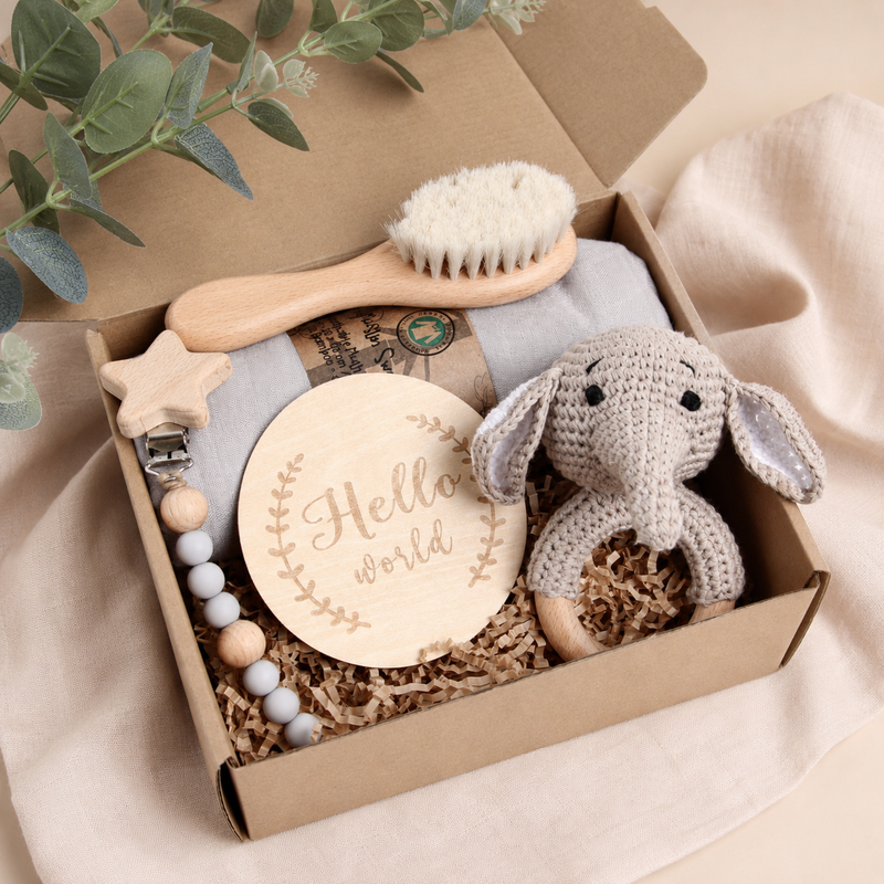 Grey Elephant Newborn Gift Box